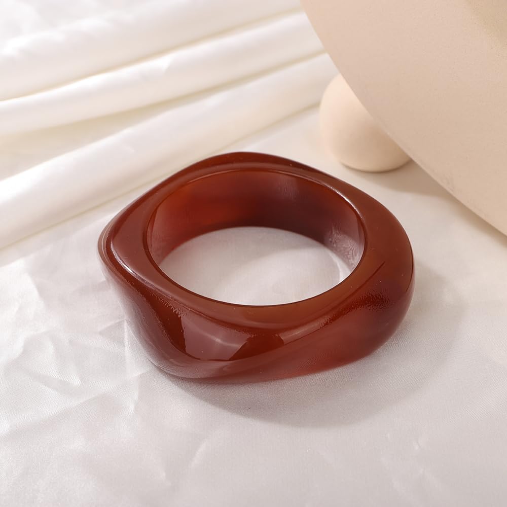 JWICOS Resin Bangle Bracelet for Women Acrylic Cute Chunky Bracelet for Women Exaggerated Irregular Acrylic Resin Wristband Bracelet Bangle - Image 5