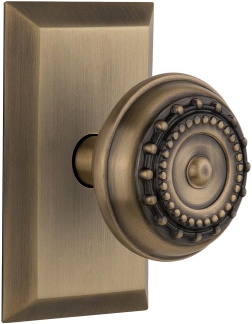 Nostalgic Warehouse Studio Plate with Meadows Knob, Passage - 2.375", Timeless Bronze