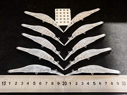 10pcs Unpainted Crankbait Fishing Lure Body Unpainted Fishing Lure 97mm 4.7g Blank Crank Bait YB116# Free Eye