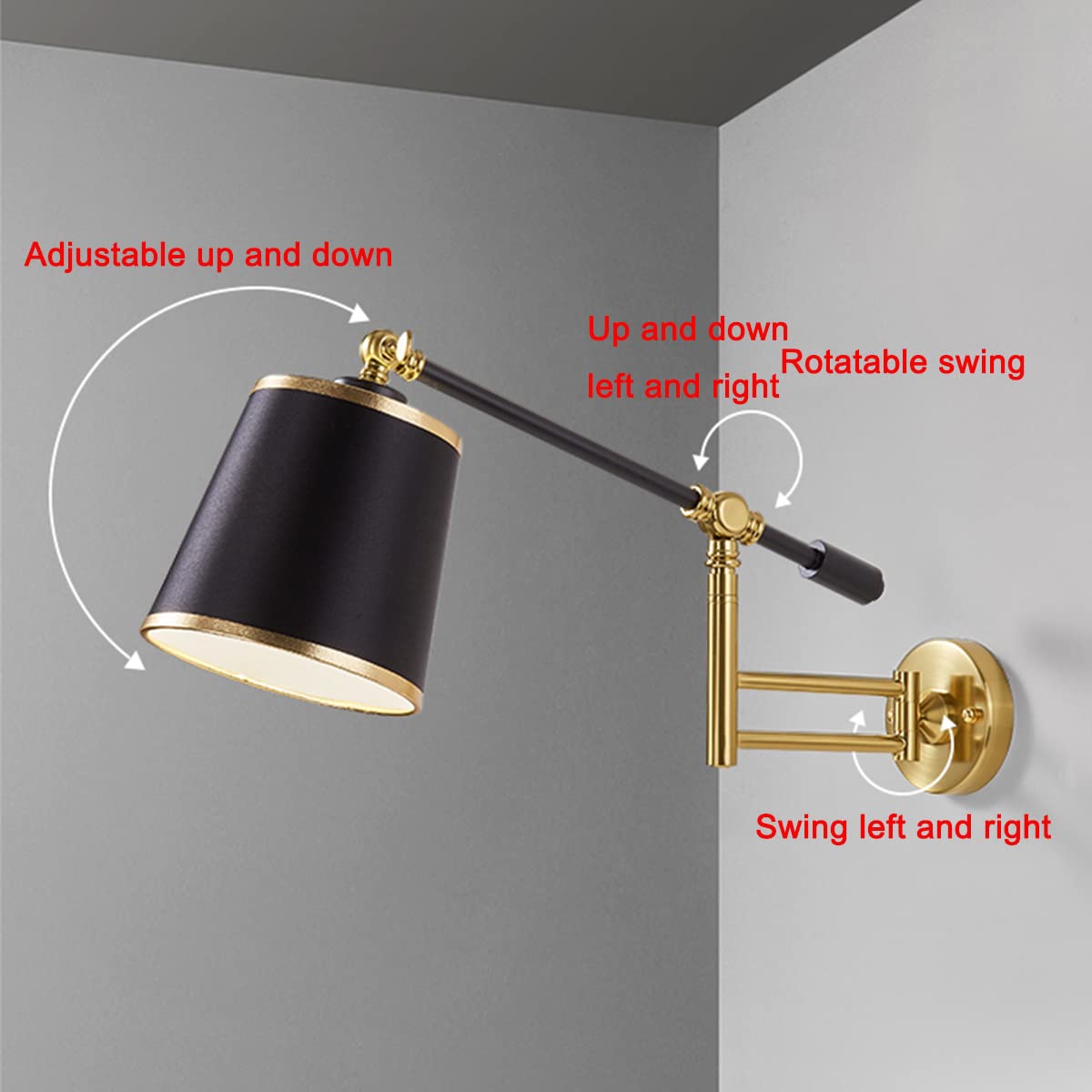 E27 industriële wandlamp, verstelbare draaibare arm, vintage slaapkamer wandlamp, bedlamp | NL E27 industriële wandlamp, verstelbare draaibare arm, vintage slaapkamer wandlamp, bedlamp | NL