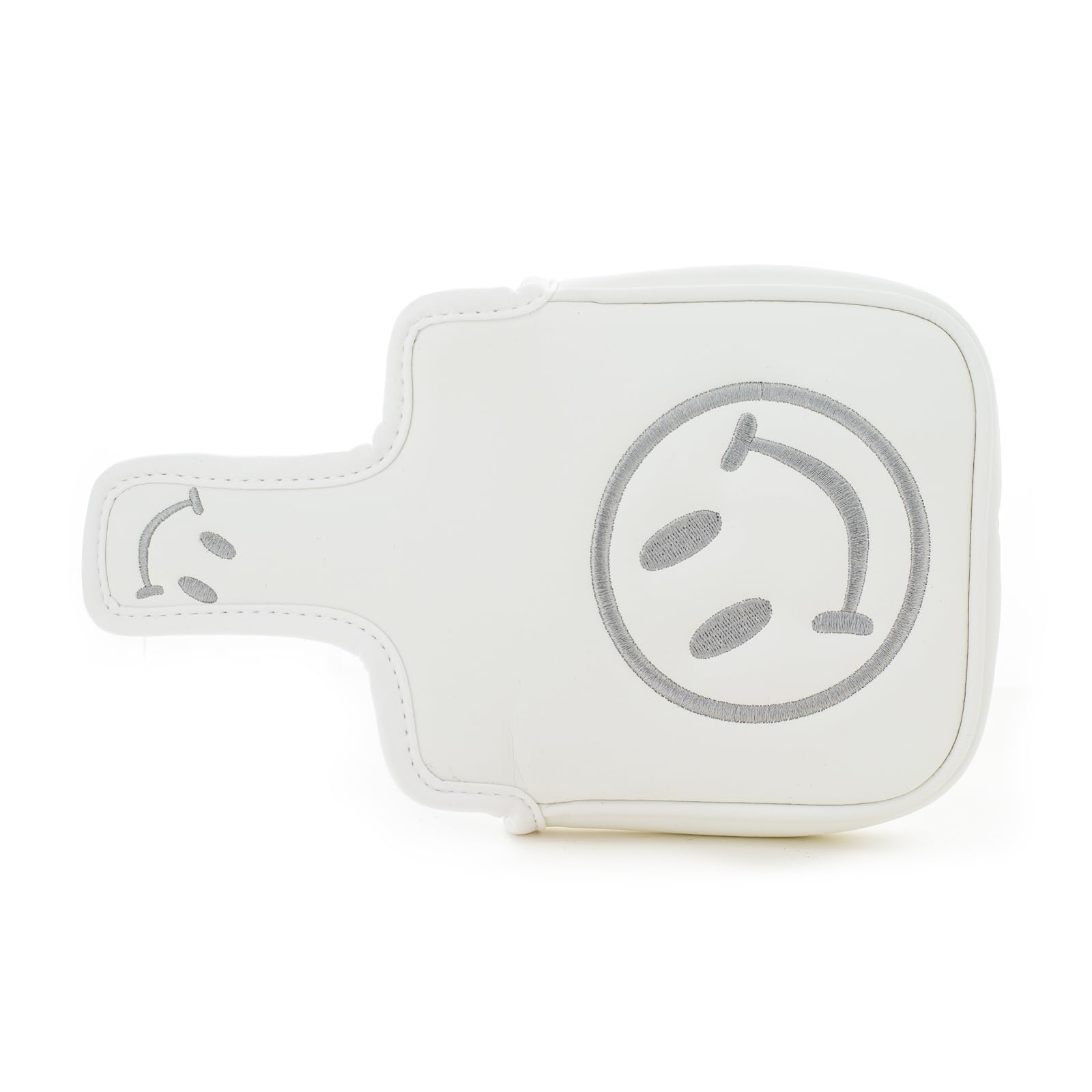 Smile Face Golf High-MOI - Funda para cabeza de putter, eje de talón, color blanco, cubierta para cabeza