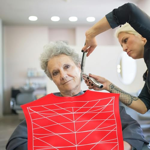 Capa profesional para corte de cabello roja antiestática miniatura 6