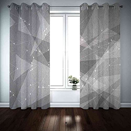 Rideaux 3D occultants géométrie grise isolant thermique lot de 2 - 4