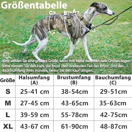 Paworld Sicherheitsgeschirr Hund, Anti Zug Hundegeschirr, Panikgeschirr für Hunde, Ausbruchsicheres Geschirr Hund, Verstellbare, Atmungsaktiv Weste für kleine, mittelgroße und große Hunde (Grün,M)