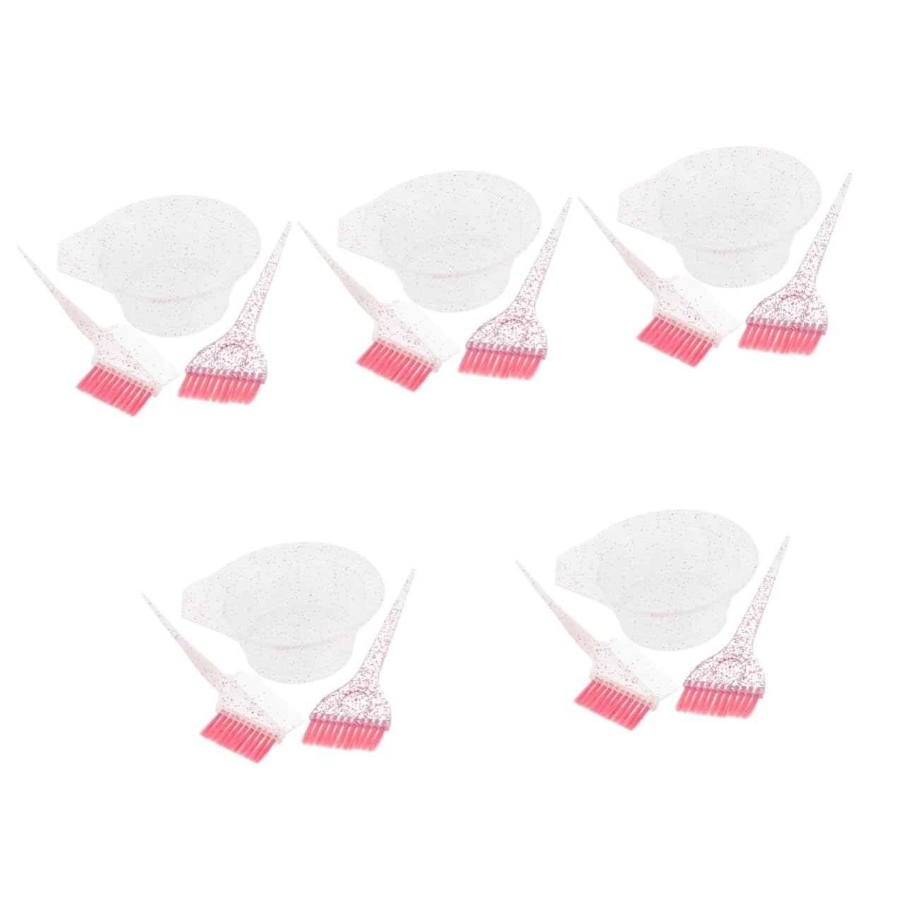 Happyyami 5juegos Kit De Tazón y Pincel Para Teñir Cabello Juego De Herramientas De Coloración Tazón Mezclador y Brochas Reutilizables Para Salones y Casa