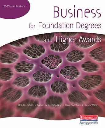 Business for Foundation Degrees and Higher Awards book cover
