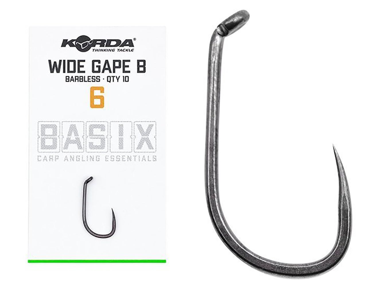 Korda Basix Wide Gape B Barbless Qty 10 (8)