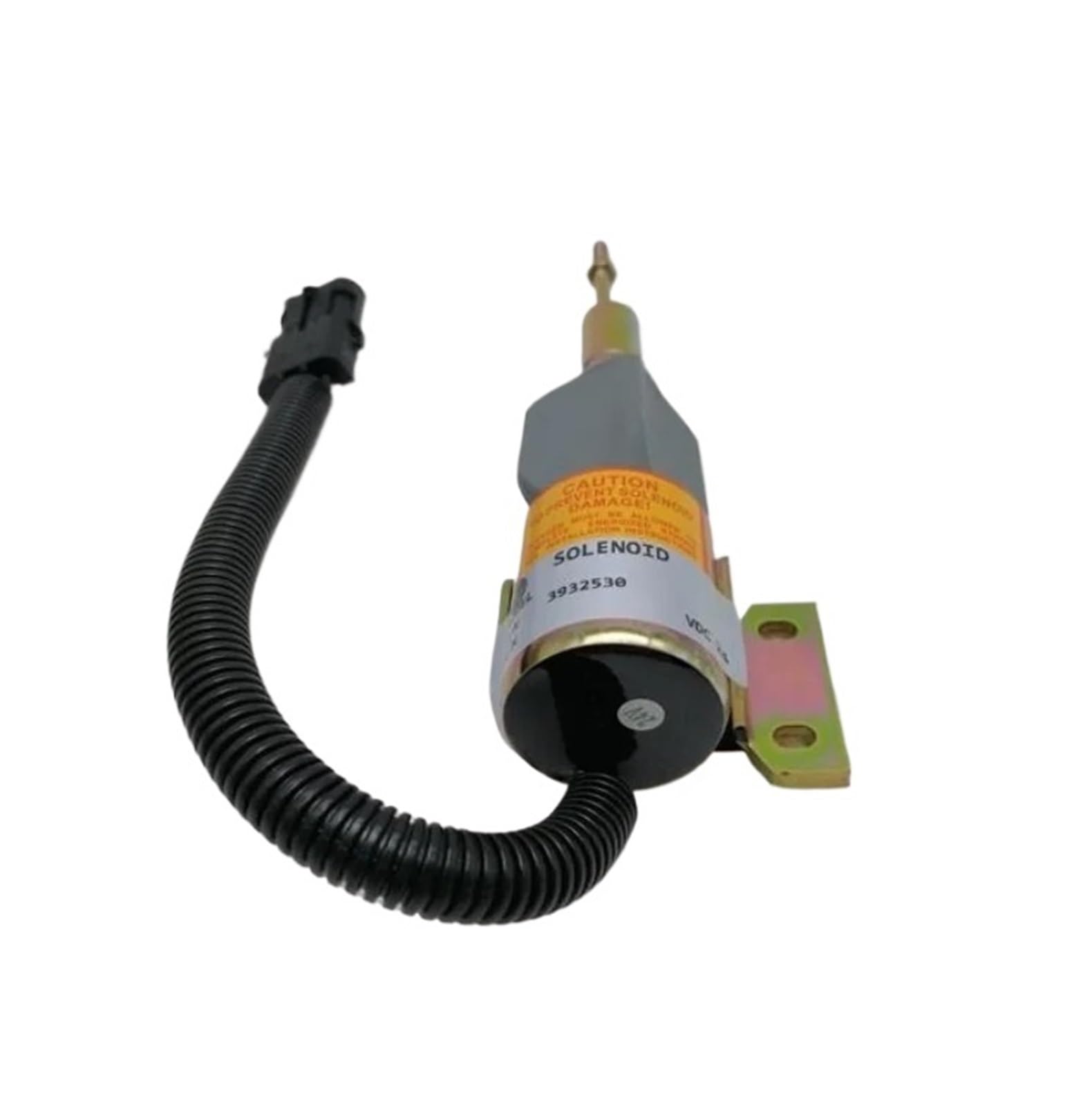 Pabzoineid Engine Fuel Stop Solenoid 3932530 3932529 for R220-5 excavator parts 12V 24V flameout shut off solenoid valve(3932529 12v)