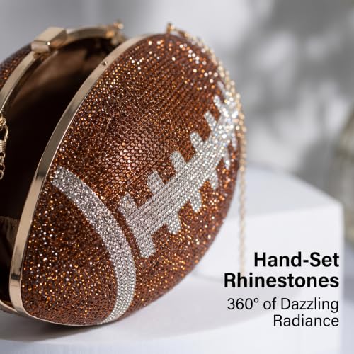 Image of Gripit Bling Rhinestone Football Shaped Rugby Quirky Bag Purse Novlety Chain Purse