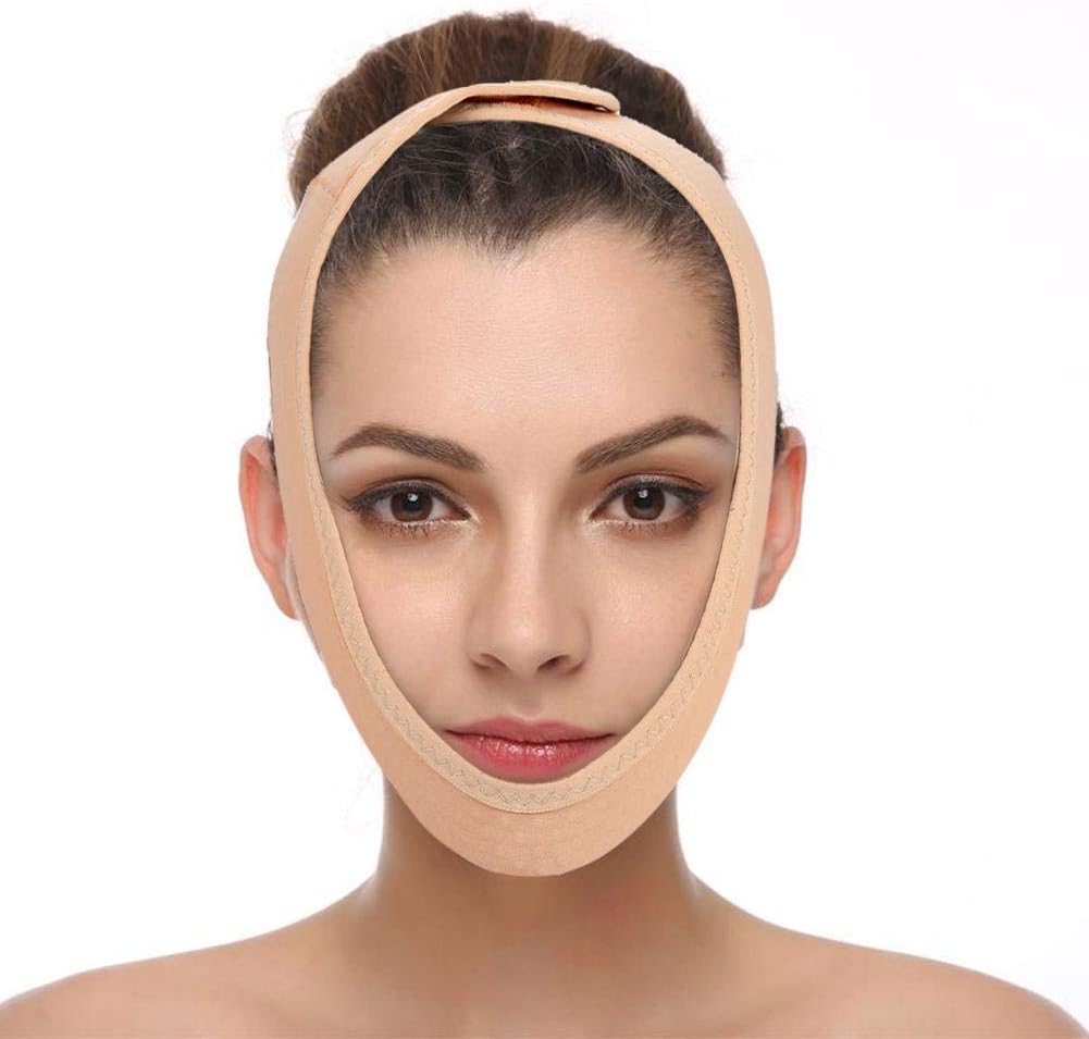 Anti Wrinkle Face Slimming Mask Lift V Face Line Slim up Belt Anti-Aging & Face Breathable Compression Chin Bandag(L)