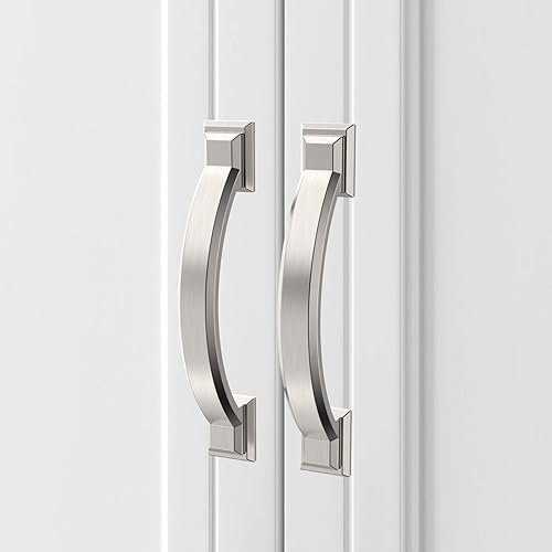 Asidrama Paquete de 10 manijas de gabinete de cocina de níquel satinado cepillado de 3 pulgadas (2.992 in), tiradores de gabinete, accesorios de