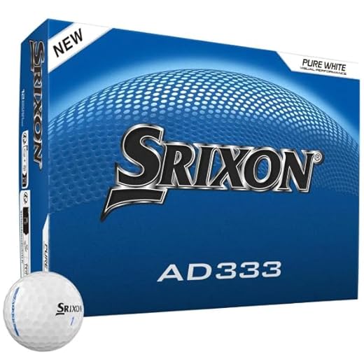 Srixon AD333 Long Distance Golf Balls (New Generation) | Softer Feel and Exceptional Control | Eco-Friendly Packaging | Gift Idea for Golfers | 12 Pieces |White