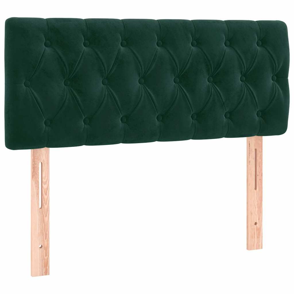 vidaXL Cabecero con Luces LED Cabecero de Cama Cabezal Tapizado para Cama Individual Mueble Dormitorio Interior Terciopelo Verde Oscuro 90x7x78/88 cm