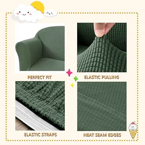 Housse de canapé extensible mini vert kaki pour sublimer votre salon - 6