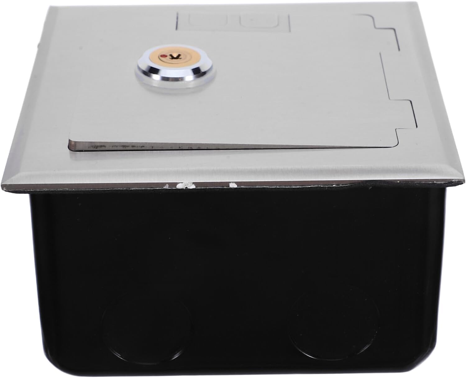 Ciieeo Lockable Stainless Steel Socket Outlet Protector Waterproof Protective Electrical Wall Mount Socket Guard for Outdoor Use 12x12cm Single Unit