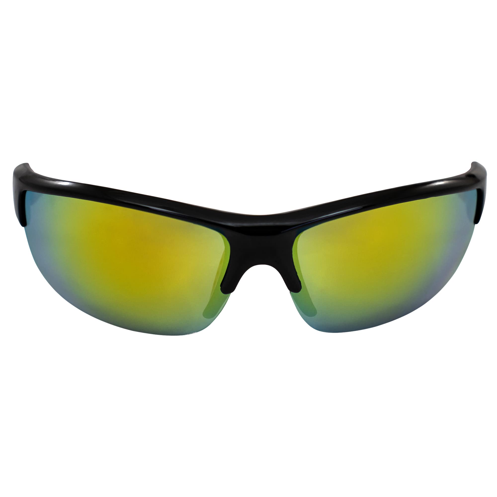 AlterImage Guardian Wraparound Sports & Motorcycle Retro Sunglasses for Men or Women Semi-Rimless Black Frame w/Rubber Tips & Nose Pads G-Tech Red Lenses