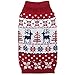 Blueberry Pet Ugly Christmas Reindeer Dog Sweater Turtleneck Holiday Family Matching Clothes for Dog, Tango Red & Navy Blue, Back Length 10