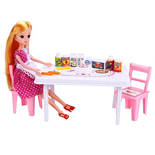 Preisvergleich Produktbild CRAVOG Neue Barbie Puppen Rosa Traumfamilie Set vielfältiges Zubehör