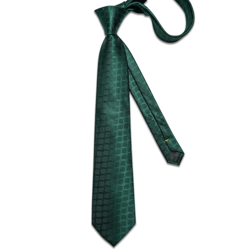 Corbata de hombre 8cm con pañuelo y gemelos de seda miniatura 3