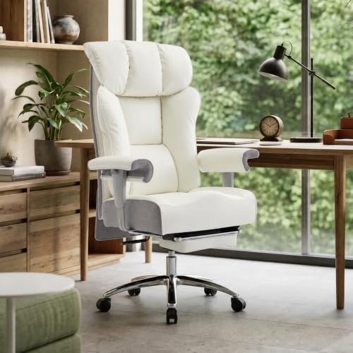 Image of Efomao Big and Tall Executive Office Chair 450lbs,White