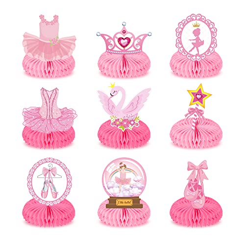 Centre de table en nid d'abeille ballet pour décoration anniversaire et fête prénatale fille