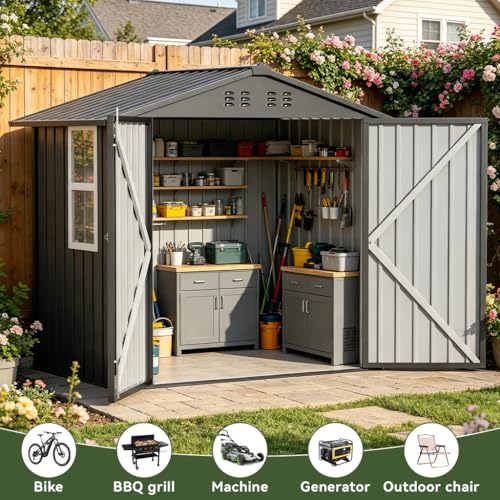 COMHOMA 6x4ft Lockable Metal Shed