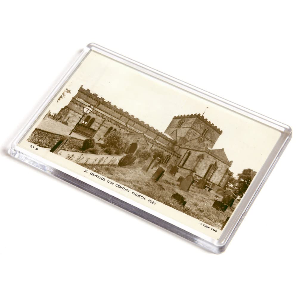 JUMBO MAGNET - Vintage Yorkshire - St. Oswalds 12th Century Church, Filey
