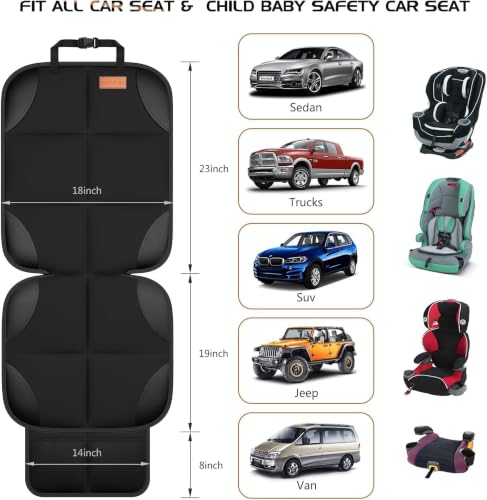 Image of SMART ELF 2 Pack in Gift Box Car Seat Protector (Black) | Thickest Padding and Non-Slip Backing Mesh Pockets for Baby and Pet, Sedan SUV Truck