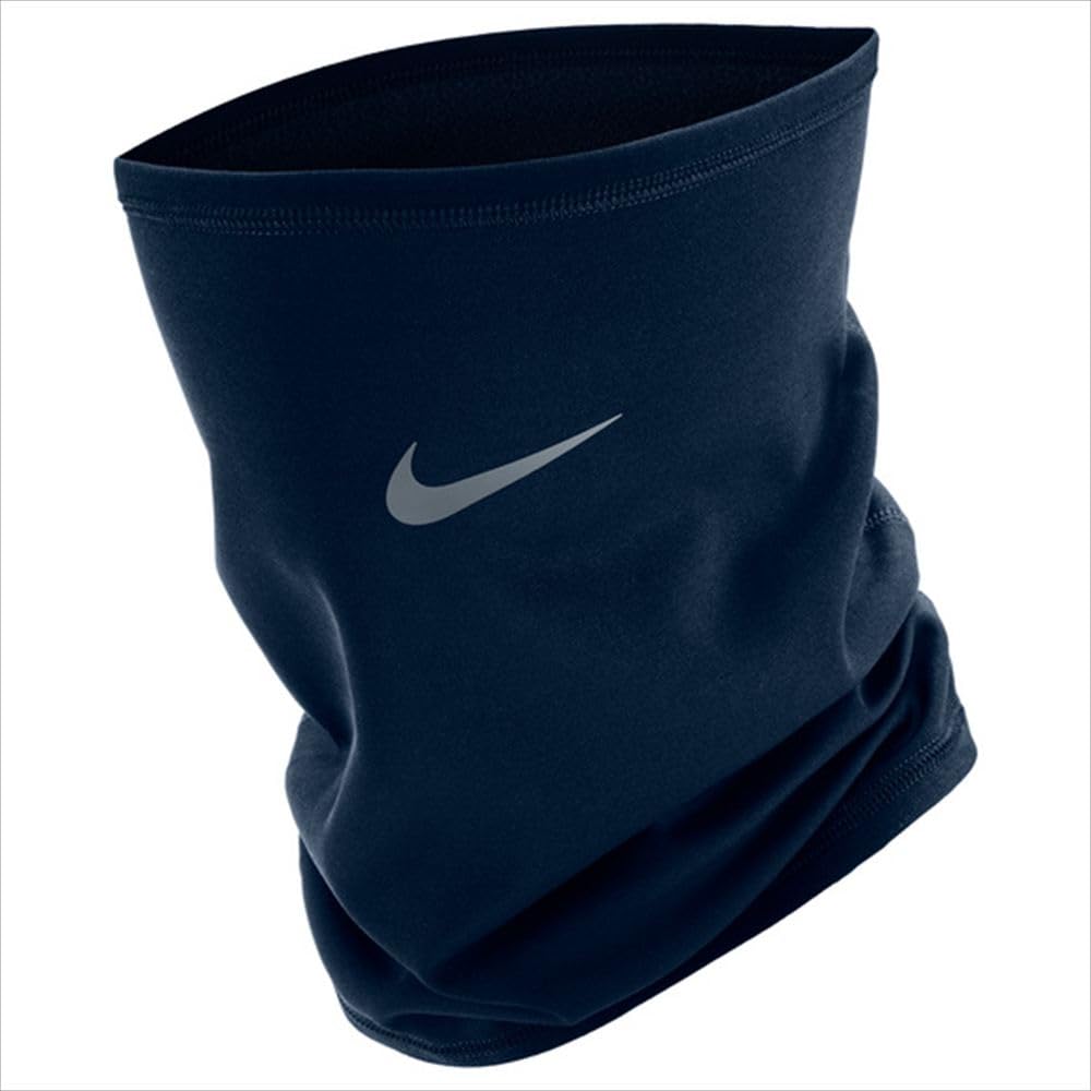 Nike Men's Therma-Fit Fleece Neck Warmer Tube Scarf Winter Running Training Outdoor Sports Scarf, Obsidian/Smoke Grey, One Size