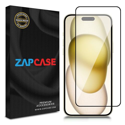 Image of ZAP CASE HD Plus Tempered Glass Screen Protector Compatible for Vivo Y31 2021 (Black) Edge to Edge Coverage with Easy Installation Kit