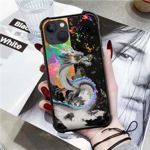 CARLOCA Compatible with iPhone 14 Case,Trippy Dragon Colorful Graphic Design Shockproof Anti-Scratch Drop Protection Case for iPhone 14 - image 7