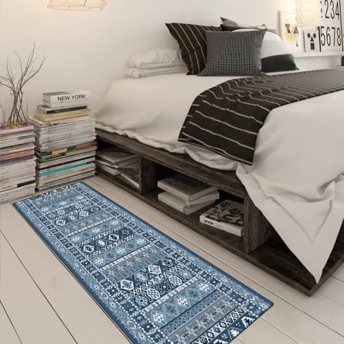 Alfombra de pasillo azul de 80x150 cm que da vida y confort a tu cocina o dormitorio 3