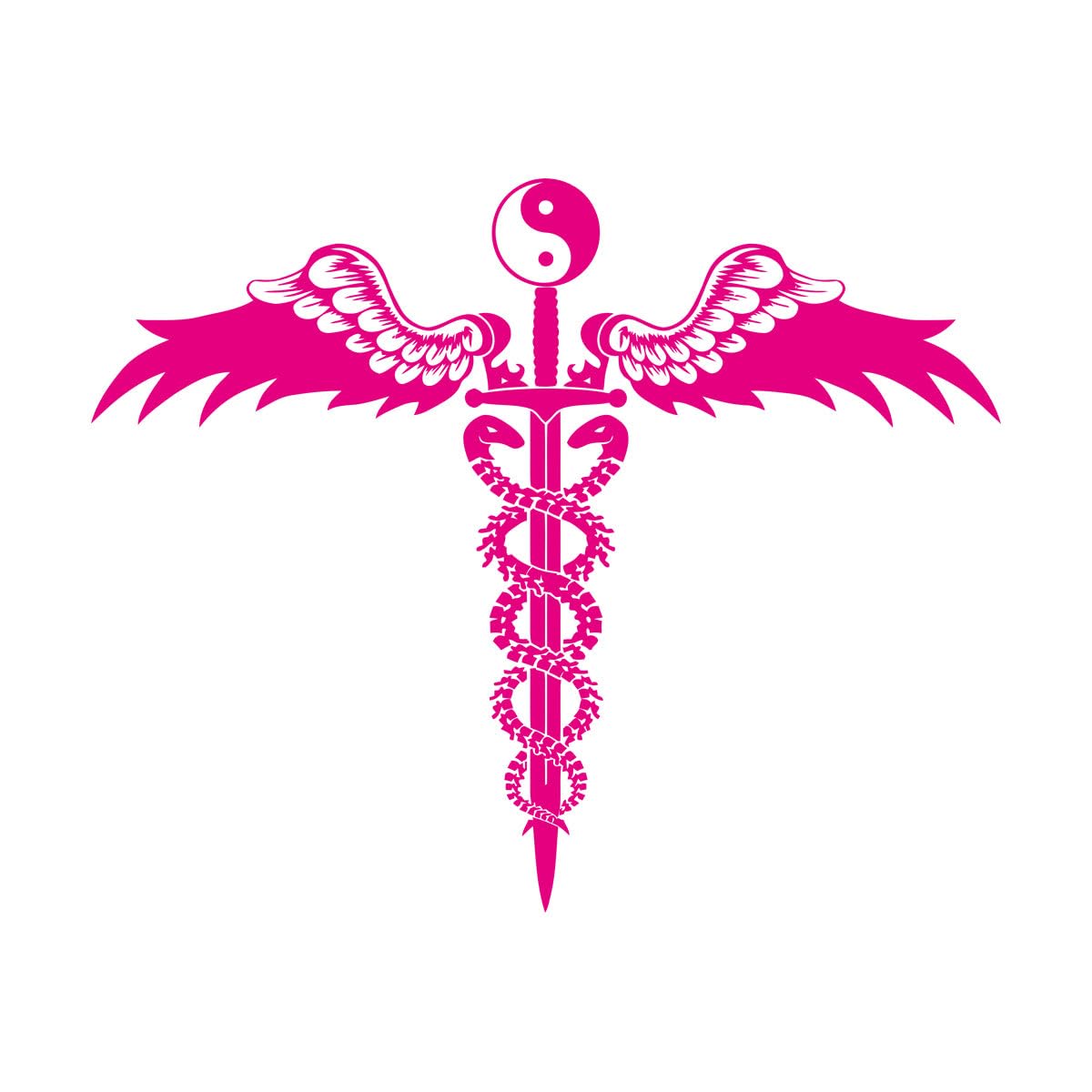Sword Caduceus Ancient Symbol Yin Yang Fine Carving Stickers 81x100.8cm Do not Damage the wall Surface Extra Large Rosered