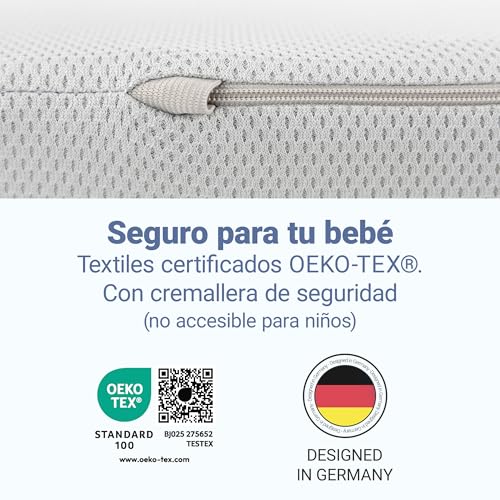 Colchón de cuna de viaje para evitar dolores de espalda en bebés con espuma de 5 cm plegable 7