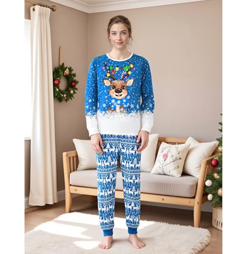 WephuPSho Christmas Family Pajamas Xmas Matching Family Pajama Holiday Pjs Xmas Jammies Sleepwear Set4