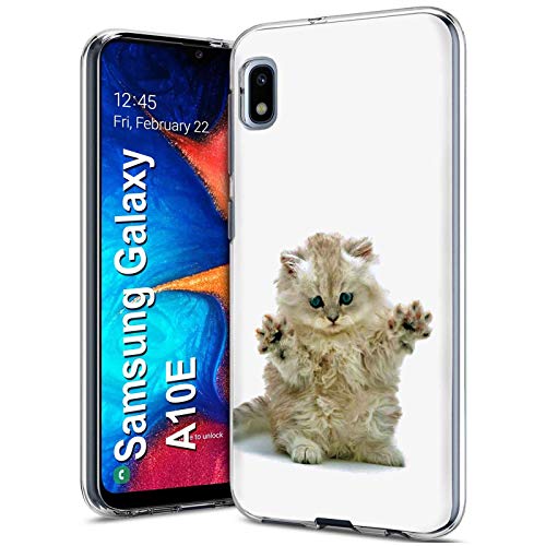 NakedShield Clear Flex Gel Phone Case Compatible for Samsung Galaxy A10E,SM-A102U,Funny Cat Print,Light Weight, Unbreakable, Flexible, Surround Edge Protection,Designed in USA