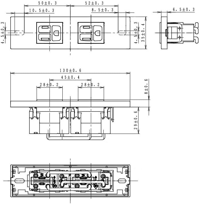 Panasonic WCF422015MW S-Plate Embedded Ground Double Outlet Set with Simple Door, Airproof Gasket, Matte White image 5