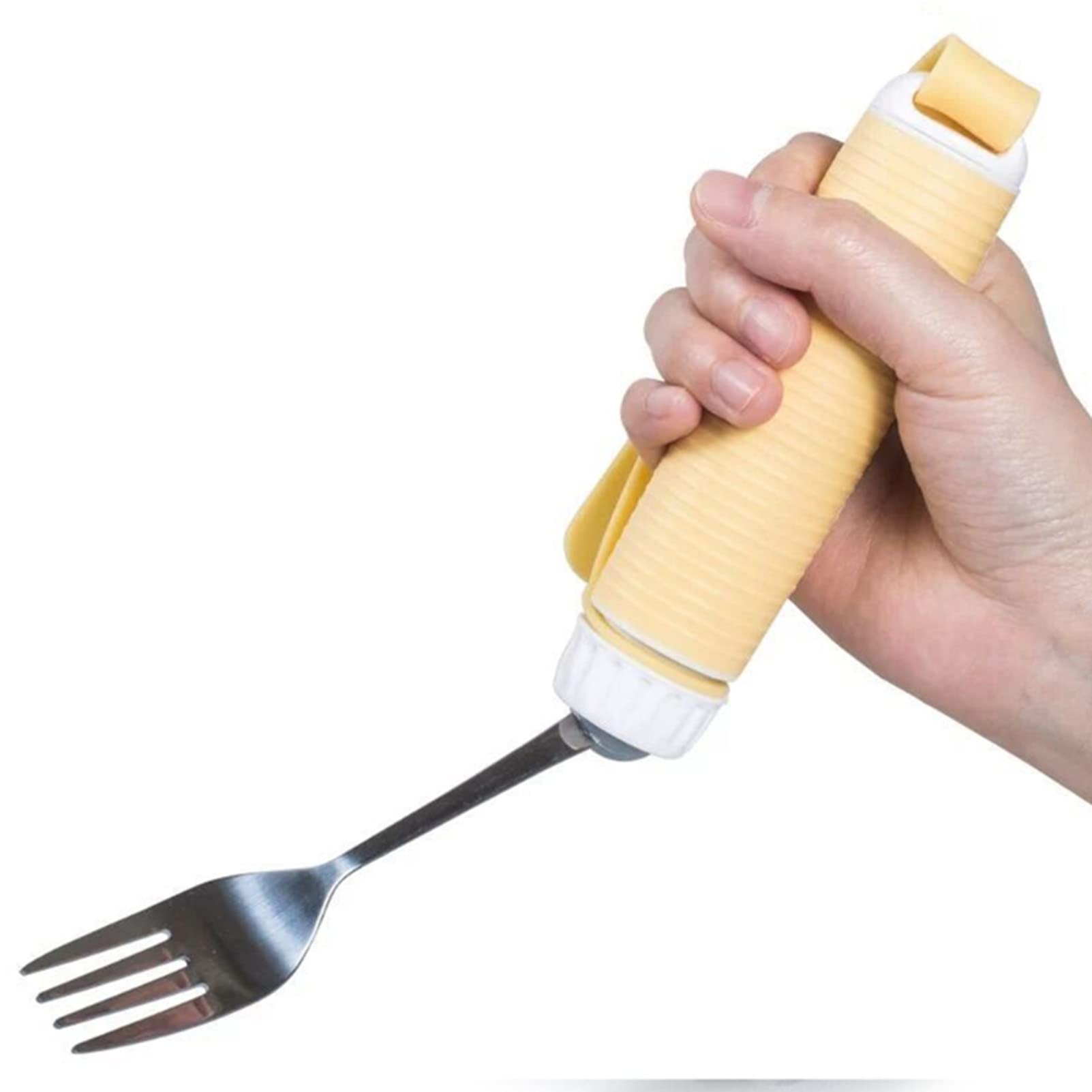 RSGK Juego De Tenedor De Cuchara De Acero Inoxidable, Utensilio para Ancianos con Artritis, Ayuda para Comer para Pacientes Discapacitados, Utensilios De Comedor Adaptables Giratorios De 360 Grados