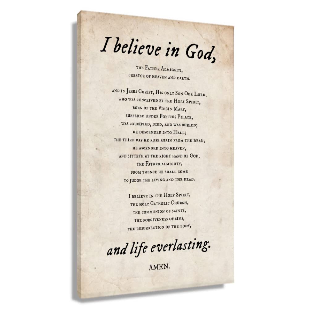 Amazon.com: Apostles Creed Prayer Poster Christian Prayer Wall Art Deco  Poster Picture Prints on Canvas Painting Decor Aesthetic Modern Home  Decorations Wall Artwork for Office Vertical Picture Hallway Pics  (12x18inch(30x45cm),Unframed): Posters &