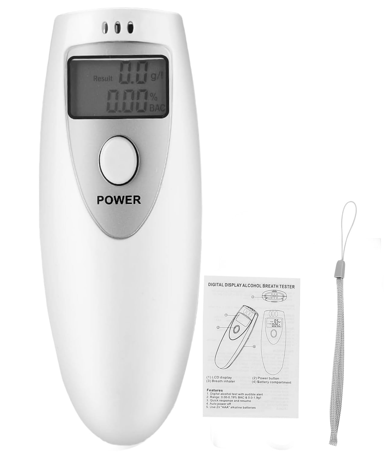 Ethylotest Electronique, Ethylotest Electronique Homologué NF Ethylometre Alcootest Ethylometre Portable Acohol Tester pour la Maison et Les fêtes 000