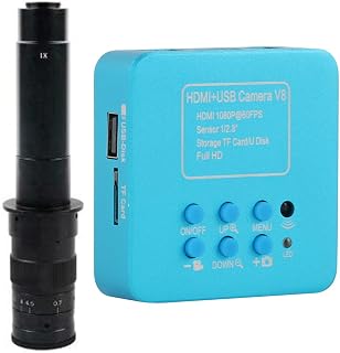 HDMI USB TF 1080P Industry Video Microscope Camera & 300X C-Mount Lens for Phone Tablet PC PCB IC Observe Soldering Repair