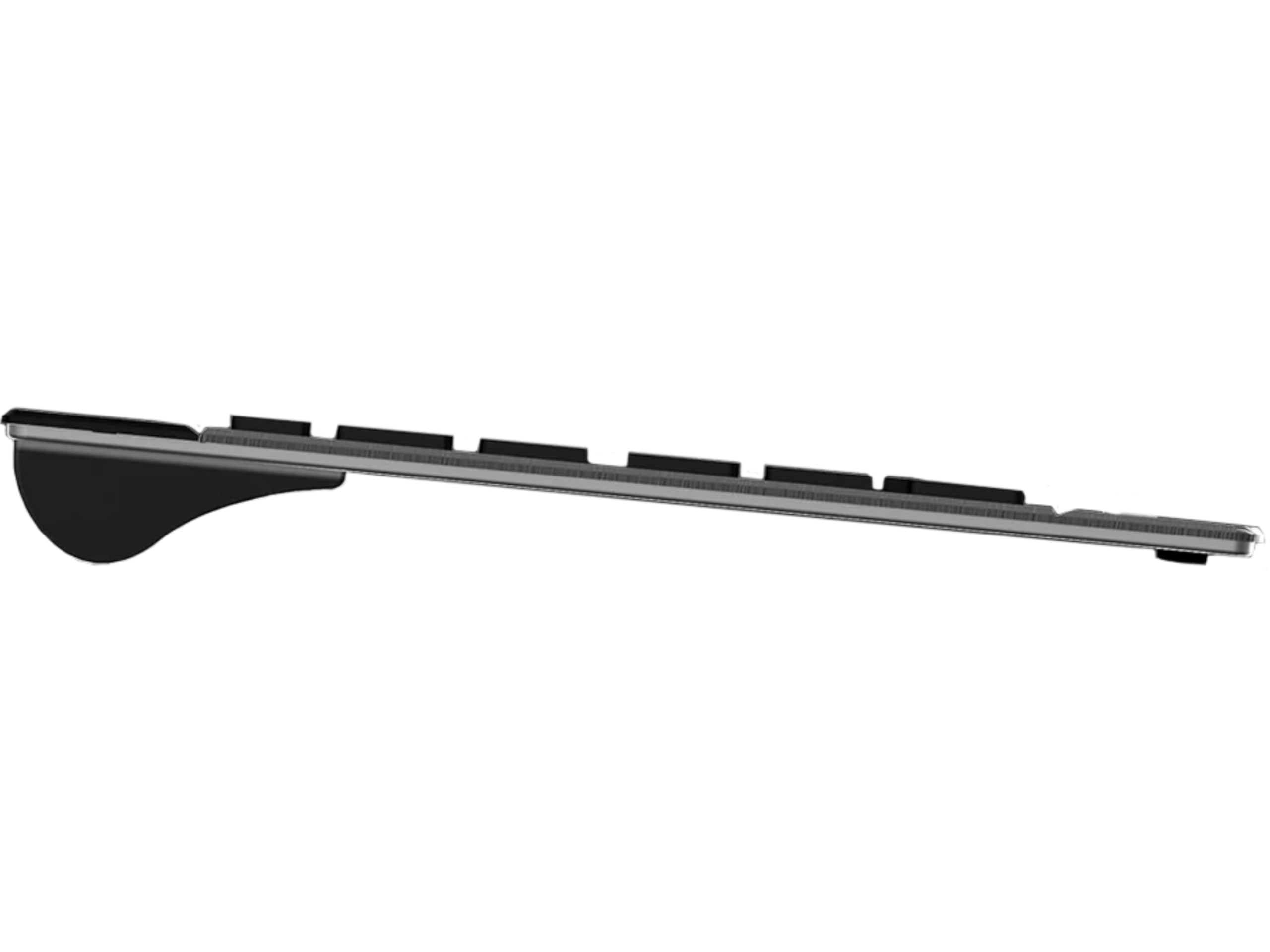 Rapoo 9900M kabelloses Tastatur-Maus Set Wireless Deskset 3200 DPI Sensor wiederaufladbarer Akku flaches Aluminium Design DE-Layout QWERTZ PC & Mac - schwarz