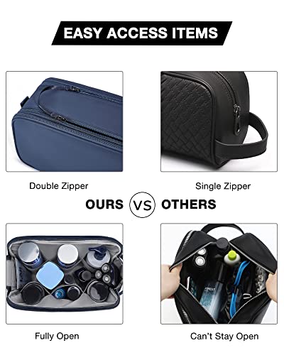 Image of BAGSMART Toiletry Bag for Men, Travel Toiletry Organizer Dopp Kit Water-resistant Shaving Bag for Toiletries Accessories, Door Room Essentials, Navy Blue, Large, Minimalist