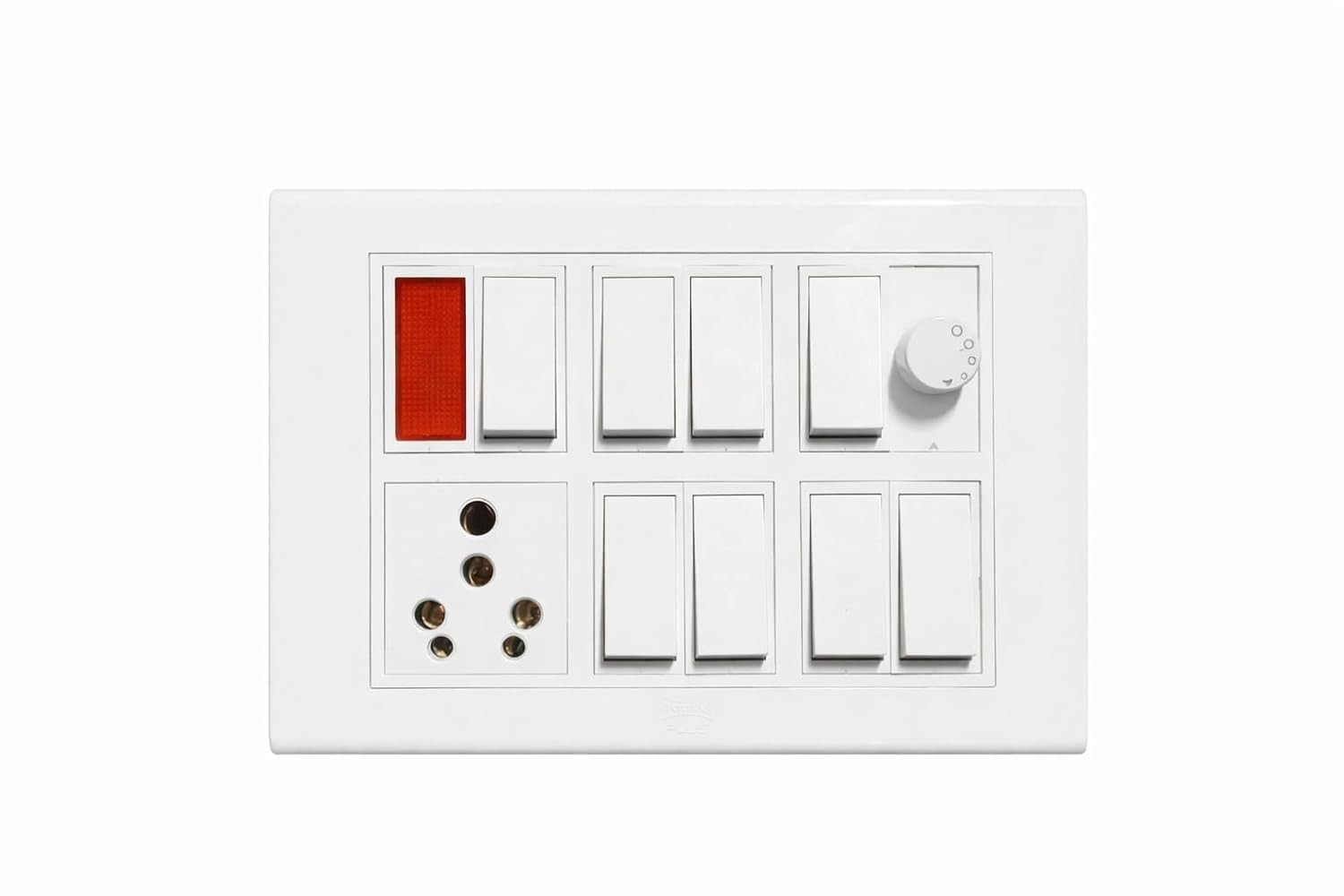Modular Switch Board with 8 Switches, Universal Socket & Fan Regulator | White Wall Mounted Electrical Switch Board for Home, Office & Commercial Use-image-37