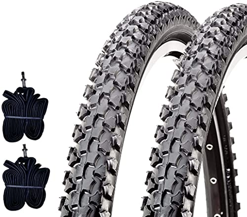 Ecovelò 2 pneus CST 14 x 1 3/8 x 1 5/8 (44-288) + chambres pneumatiques noires pour VTT vélo enfant