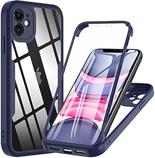 OWKEY for iPhone 11 Case 6.1 inch, 360 Degree Full Body Protective iPhone 11 Cases with Built-in Screen Protector Heavy Duty Protection Shockproof Cover for Women Girls for iPhone 11 (Blue)