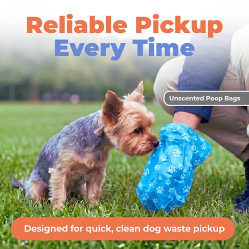 Image of Best Pet Supplies Dog Poop Bags for Waste Refuse Cleanup, Doggy Roll Replacements for Outdoor Puppy Walking and Travel, Leak Proof and Tear Resistant, Thick Plastic - Blue (Unscented), 240 Bags
