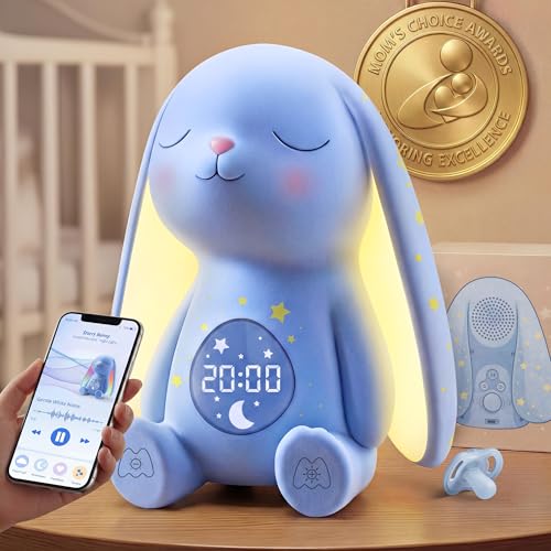 Mom's Choice Awards丨Bunny White Noise Sound Machine Baby for Sleep- AI Cry Detection, 100 Soothing Sounds, 5-Year APP Access Included, Easter Gifts...