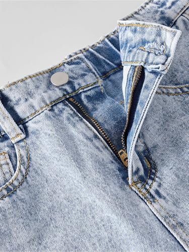 Linjinx Kids Girls Letter Printed Jeans Y2K Wide Leg Denim Pants Ripped Elastic Waist Casual Denim Trousers with Pocket3