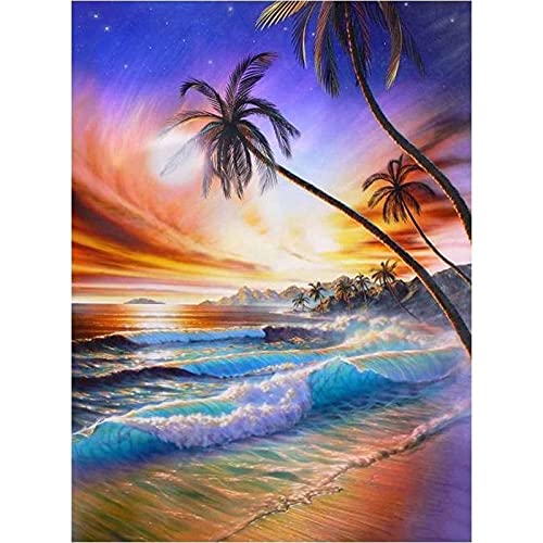 Diamond Painting plage 40x100 cm grand format kit complet mosaïque 5D